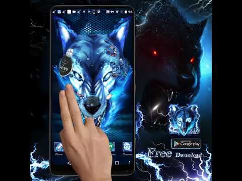 3D blue fire Ice wolf launcher theme Video