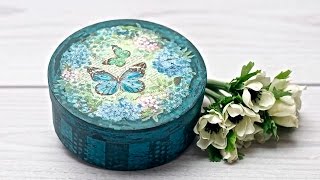 Decoupage  vintage  pudełko z motylami - DIY tutorial