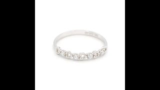 Prsten z bílého zlata, se srdíčky a zirkony 1,12g