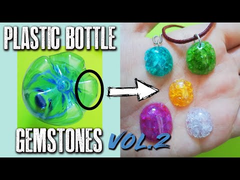 DIY Translucent Plastic Bottle Gemstones