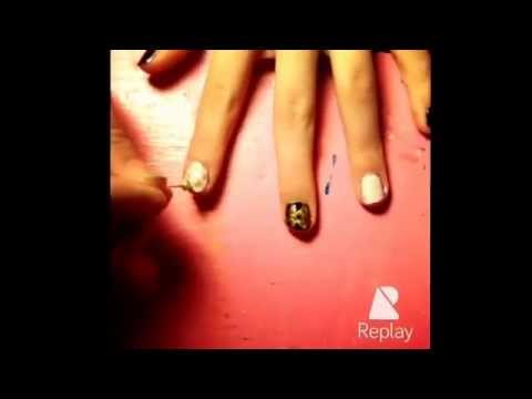 Hashtag and polkadot nails