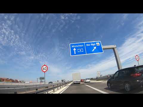 Ulm Nord München Autobahn A8 Garmisch partenkirchen Bayern Baden Württenberg Germany 4k video Demo