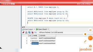 Remove duplicate row in sql oracle hindi