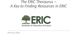 Part 1 – Thesaurus Overview and Background