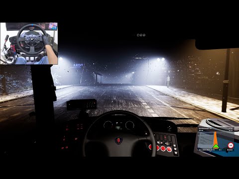 A Snowy Night Drive - The Bus 2021 | Thrustmaster T300RS