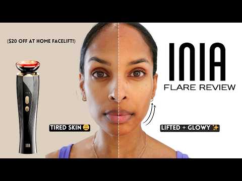 INIA Microcurrent Facial Device Review | First Time Using + Results After One Use!