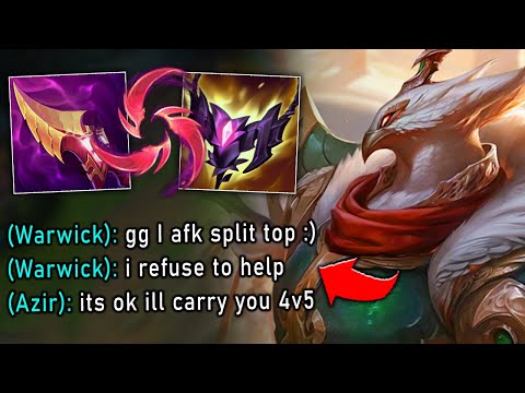 My Warwick gives up and trolls... so I sit up and 4v5 carry with Azir