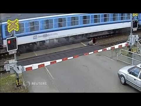 Man hit by train escapes barely scathed.