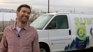 Partial wrap Natural & Organic on a Chevrolet Express Van for Suntown Sparkling installed by Wrapmate in Denver, CO
