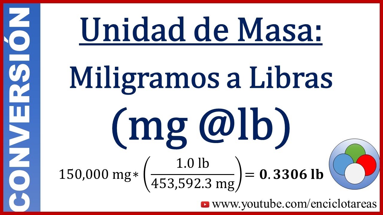 Convertir de Miligramos a Libras (mg a lb)