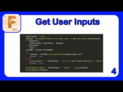 Intro to API in Fusion 360 Part 4 - Getting User Input and Formatting It #Fusion360API #Python
