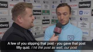 Mark Noble Post-Match Interview With James Corden! video