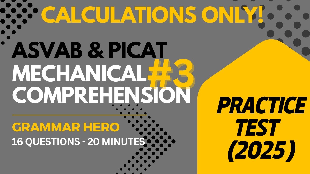 Mechanical Comprehension Practice Test 3 for the ASVAB & PiCAT: Calculations  #acetheasvab