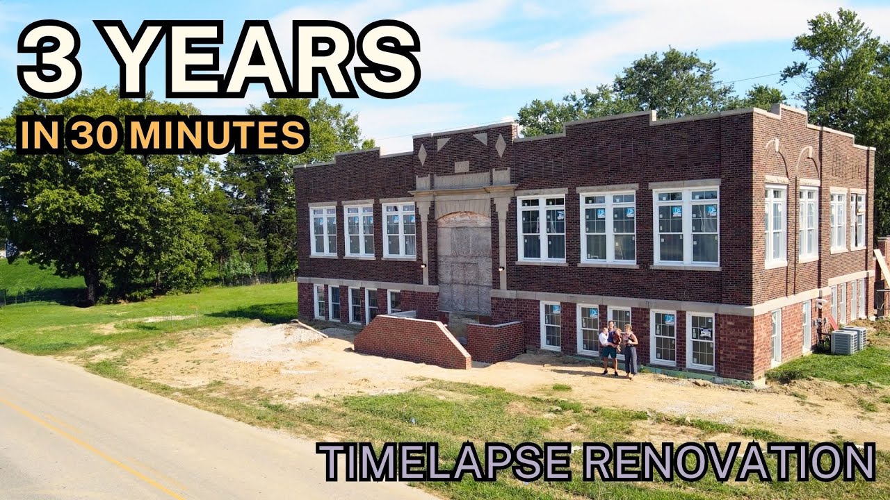 We bought an old elementary school - 3 YEARS (in 30 minutes) Timelapse Start to Finish