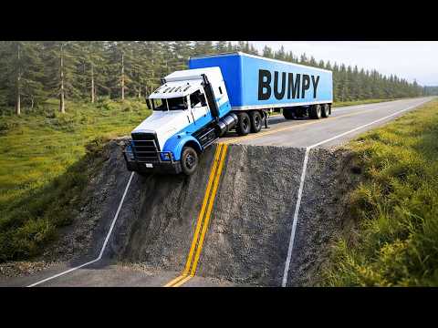 Cars vs Unfinished Road Challenge #2 in BeamNG Drive!