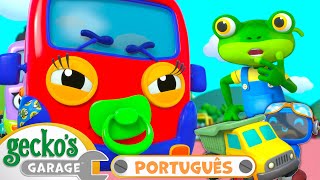 Divida o brinquedo, Caminhão-bebê | 1 HORA DO GECKO! | Desenhos Animados Infantis em Português