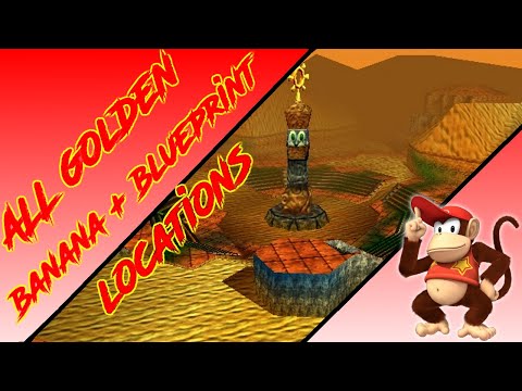 Donkey Kong 64 - Angry Aztec - Diddy Kong Golden Banana + Blueprint (Kasplat) Locations