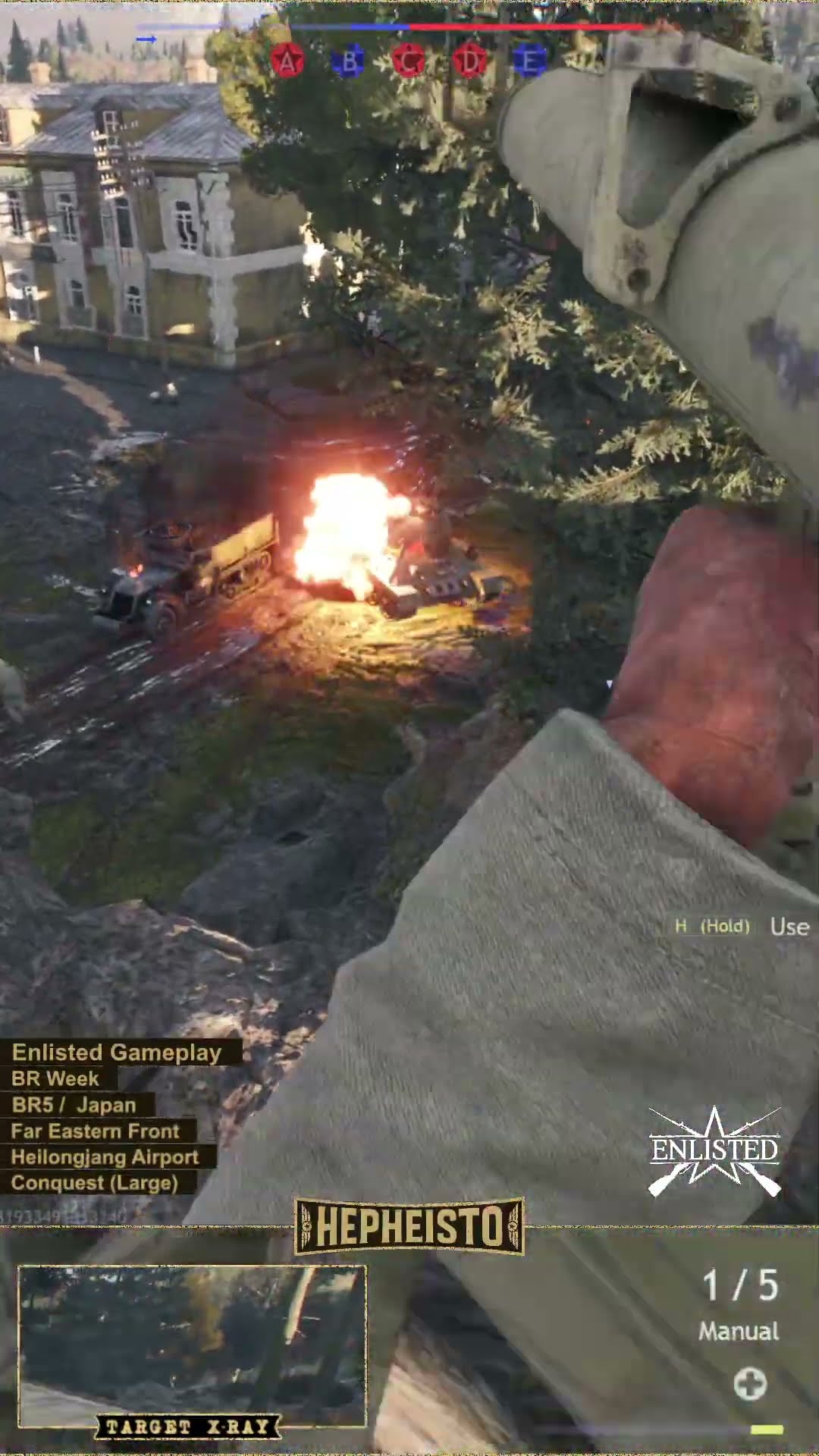 Anti Tank Gunner eliminates Tank T-34-85 with RPzB. 42 Ofenrohr