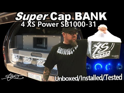 XS Power Super Cap Banks Unboxed, Installed, Tested - 4 SB1000-31 4000 farad (Before & After)