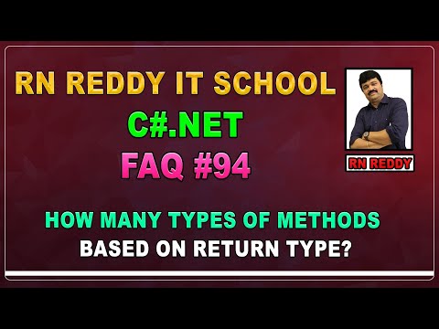 C# FAQ #94 How many types of methods based on return type?