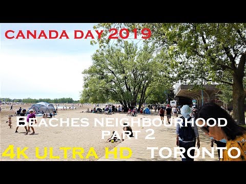 Toronto walk - Beaches neighbourhood Toronto part 2 filmed on Canada day 2019 [walking tour 4k]