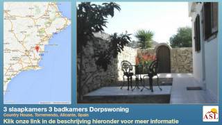 preview picture of video '3 slaapkamers 3 badkamers Dorpswoning te Koop in Country House, Torremendo, Alicante, Spain'