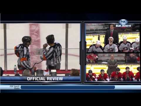 Derek MacKenzie wrist shot goal 4-0 Columbus Blue Jackets vs Ottawa Senators 11/17/13 NHL Hockey.