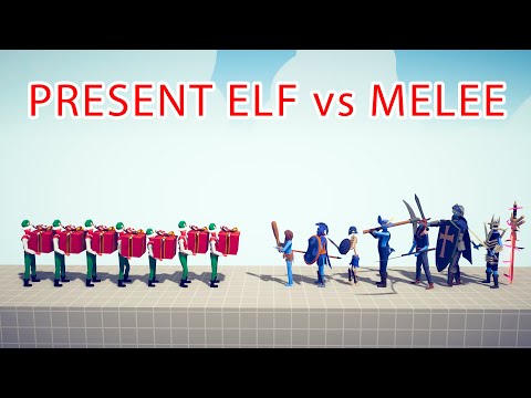 PRESENT ELF Team vs MELEE Team - Totally Accurate Battle Simulator TABS