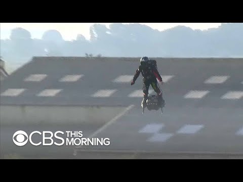 French hoverboard inventor flies over the English Channel