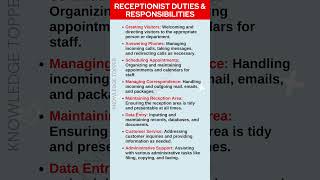 Receptionist Job Duties and Responsibilities