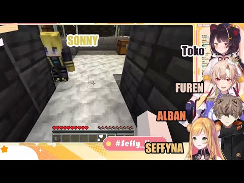 Alban, Seffyna, Toko, and Furen meet Sonny in Nijisanji EN Minecraft Server [NIJISANJI]