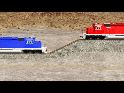 High Speed Trains vs Broken Railroad - BeamNG.Drive