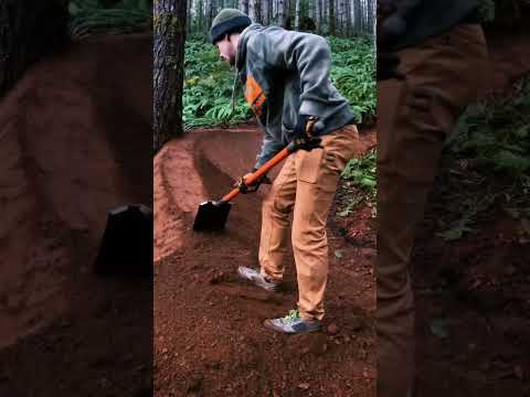 A berm comes to life! #mtb #trailbuilding