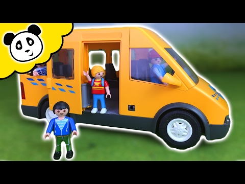 ⭕ PLAYMOBIL SCHULE - Der Schulbus - Spielzeug auspacken & spielen - Pandido TV