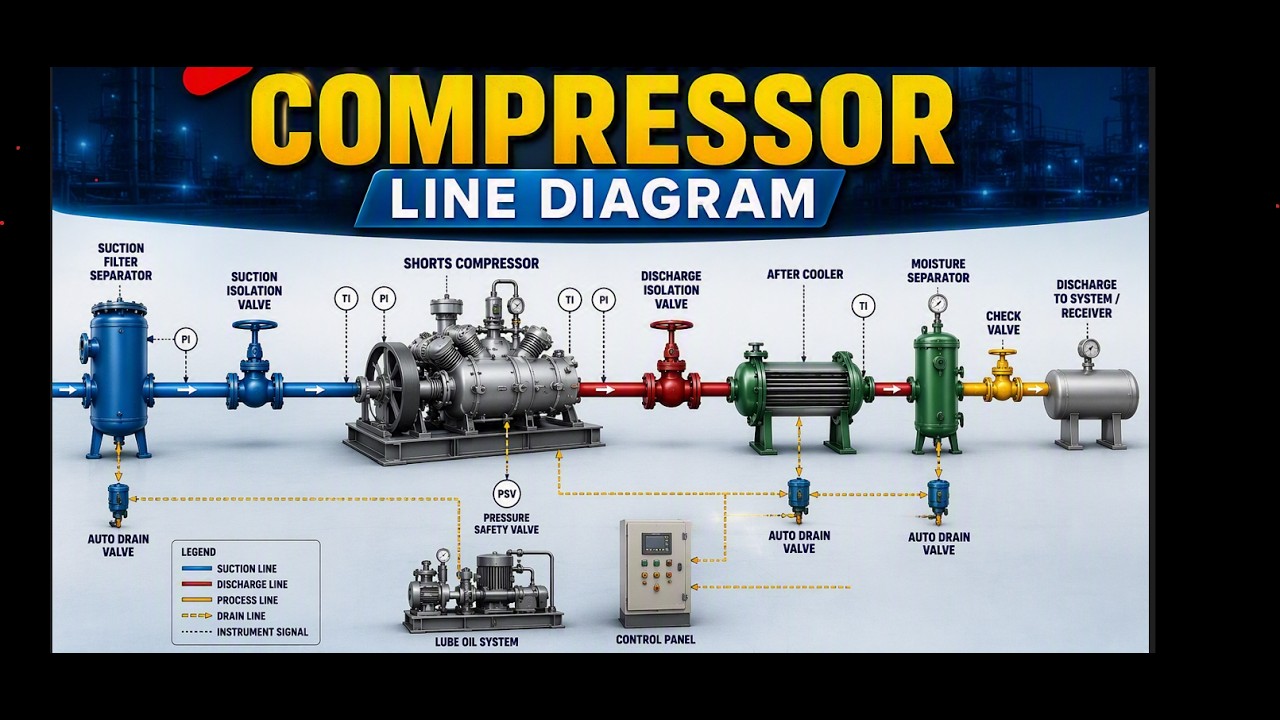 Educational Videos-Compressor line Diagram #electrical #electronic #electricalworld #electricalguru