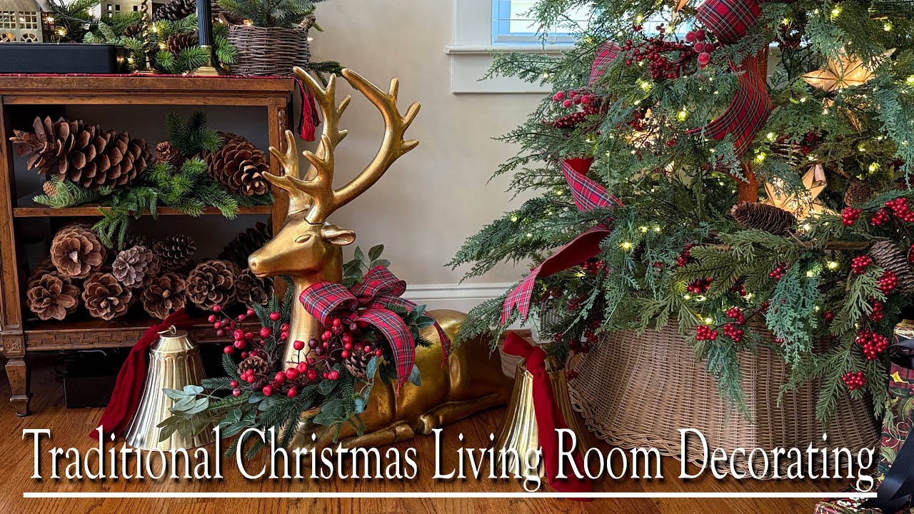 🎄🎅🏻Traditional Christmas Living Room Decorating ~ Christmas Decorating Ideas at Home ~ Tartan Decor