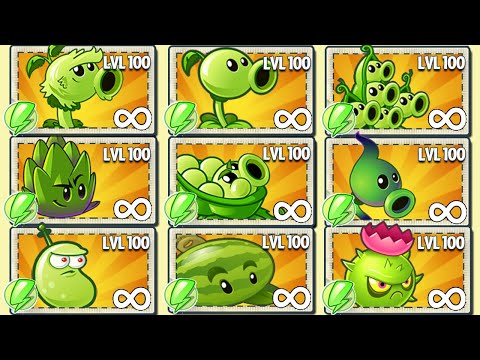 All Plants Level 100 Using 10 Projectile in PvZ 2 - Plants Vs Zombies 2 Gameplay