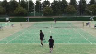 20130327 6-Year Old Eryna Ayako 1st Tennis Match at 12U Yamanashi Ken Jr., Japan