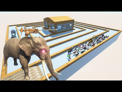 Escape From Alien Elephant -  Last Survivor - Swirl Course | Animal Revolt Battle Simulator