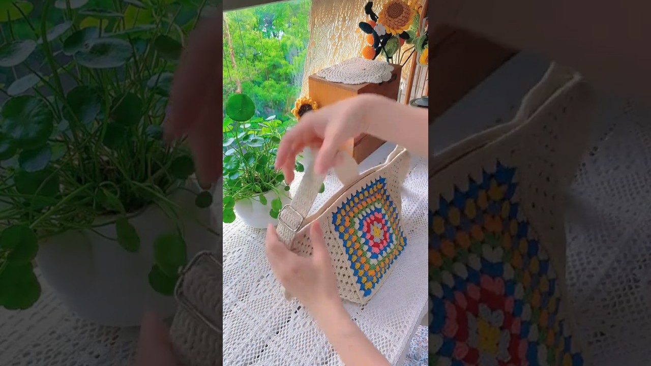 How to Crochet Granny Squares Tote Bag Large Capacity with 2 Large Classic Granny Squares