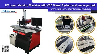 high speed UV laser marking machine with automatic CCD Visual Positioning System and conveyor belt