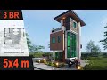5x4 m House Design with 3 Bedrooms (20 sqm)