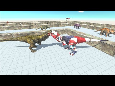 T-REX CAPTAIN AMERICA DEATH RUN - Animal Revolt Battle Simulator