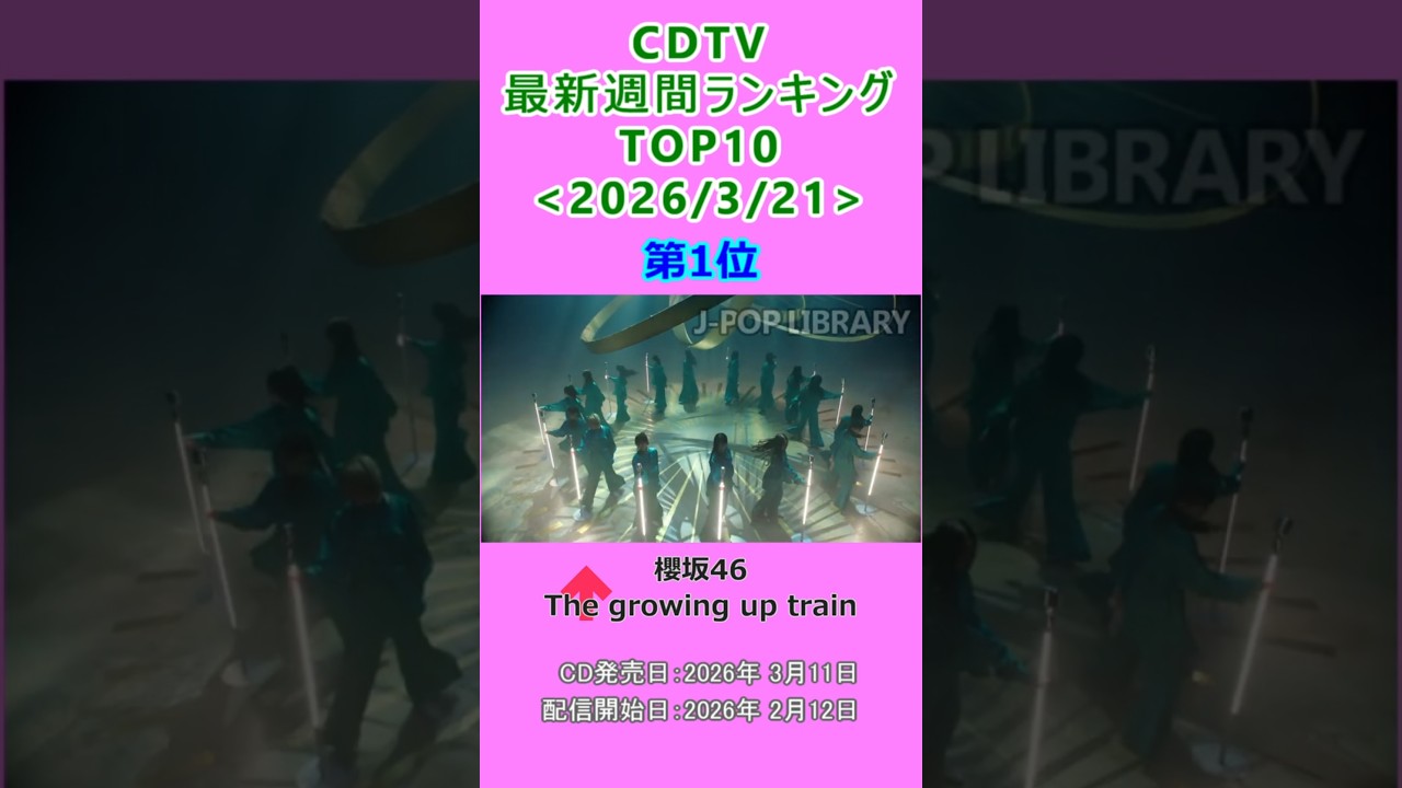 CDTV 週間ランキング 2026/3/21付 TOP10 #J-POP #cdtv