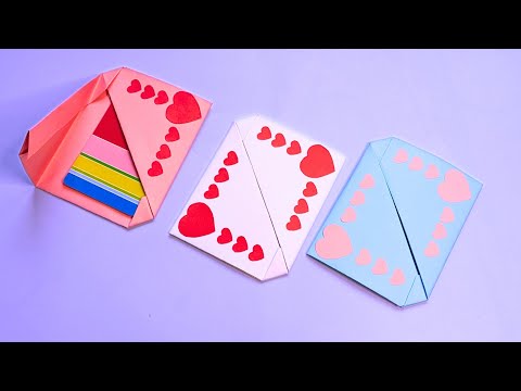 Easy Origami Valentine's Day Gift Card Envelopes.