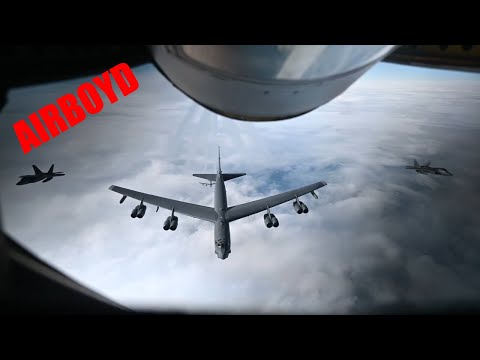 KC-135 Stratotanker Refueling & USS Curtis Wilbur Flyby