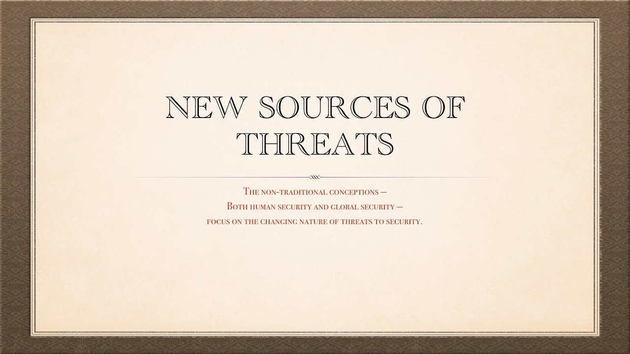 New sources of threats, 12th class, political science, Bashir Sir