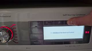 Bosch childlock activate / deactivate tumble dryer WTY88898SN
