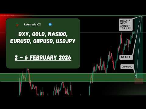 WEEKLY FOREX ANALYSIS (2 - 6 FEBRUARY, 2026) - USDJPY, NASDAQ, EURUSD, GBPUSD, DXY & XAUUSD (GOLD)