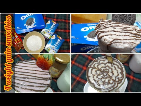 3 Types of WeightGain Smoothies/Milkshakes || Strawberry milkshake/Oreo milkshake/Chikoo smoothie